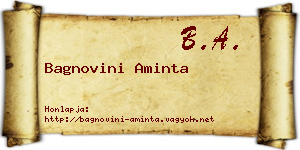 Bagnovini Aminta névjegykártya